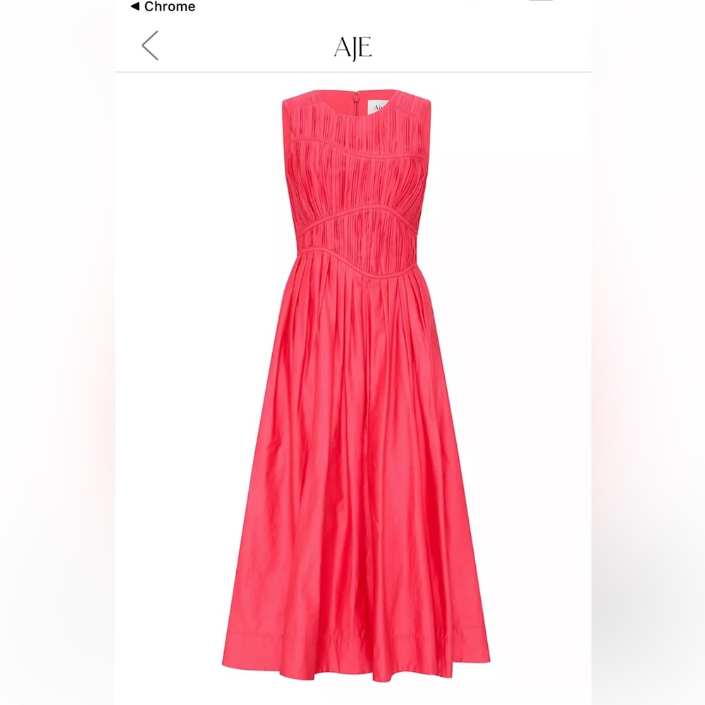 AJE Sculptra Nya Gathered Midi Dress